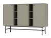 Komoda Kioto III 158 cm eukalyptus moderní design subtilní úchyty jednoduchý tvar obohacený černým kovovým rámem