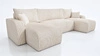 Rohová sedací souprava s funkcí spaní Fiesta U slonovinová rohová sedací souprava zajímavého tvaru s odolnou manšestrovou látkou nádoba na lůžkoviny