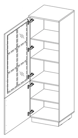 Nástěnná skříňka Scandi dub artisan / bílá klasický design nástěnné skříňky do obývacího pokoje stylové frézované fronty kovové úchyty