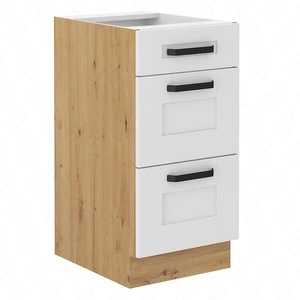 Stojící kuchyňská skříňka se zásuvkami Luis 40 D 3S BB skříňka odolná vůči páře, vysoké teplotě a rozlitým tekutinám