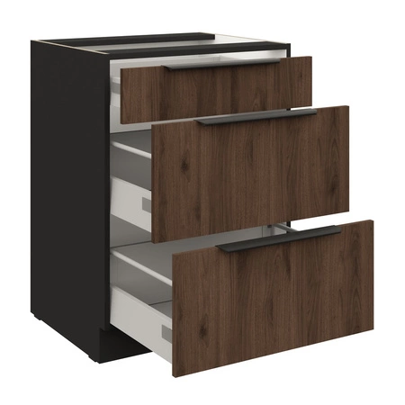 Brianza rohová sestava kuchyňského nábytku 310x250 cm kovové hrany úchytek skříňky vypadají skvěle v moderních interiérech