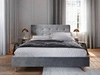 Čalouněná postel Noiro 160x200 světle šedá s úložným prostorem v moderním skandinávském stylu s výrazným čelem