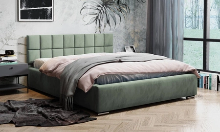Čalouněná postel Nessa 160x200 mint Stylová postel s úložným prostorem na lůžkoviny Pohodlné čelo potěší svým elegantním designem