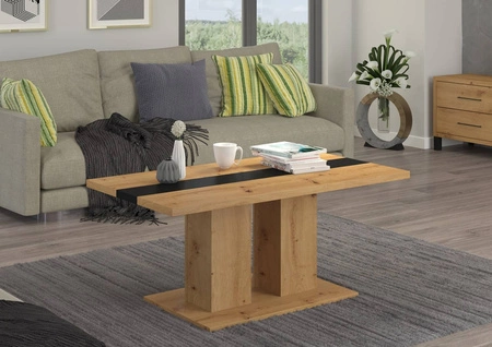 Konferenční stolek Salem dub artisan / černý moderní design nábytku odolný proti rozlití horní desky