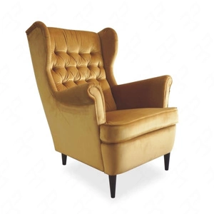 Křeslo Ushak Harry žlutý odolné proti natahování a poškrábání pohodlné při relaxaci