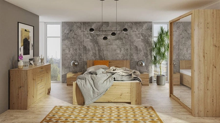 Zrcadlová posuvná skříň Rico 120 cm dub řemeslný funkční nábytek v klasickém stylu ideální skříň do ložnice nebo šatny