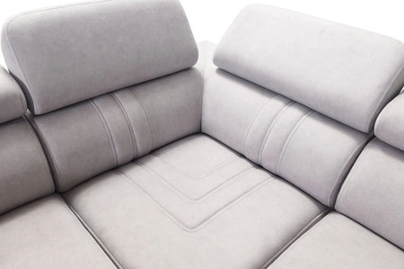 Rohová sedací souprava s funkcí spaní Castel III šedý jasan levá rohová sedací souprava se dvěma kontejnery na lůžkoviny nastavitelné opěrky hlavy