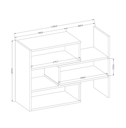 Nízká knihovna Carl bílá Ideální knihovna do pracovny nebo pokoje teenagera s možností rozšíření