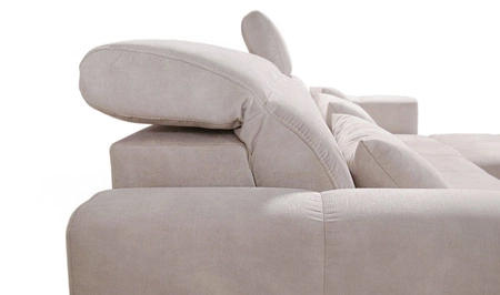 Rohová rozkládací pohovka s funkcí spaní Laredo graphite pravý roh pohodlná a stylová rozkládací pohovka s kontejnerem na lůžkoviny