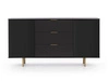 Zásuvková komoda Sula 150 cm černá elegantní a funkční komoda s ozdobnými drážkovanými čely a kovovými úchyty