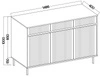 Komoda Osaka 149 cm béžová/černá minimalistický design ideální pro obývací pokoje a ložnice vkusné drážkované čelo