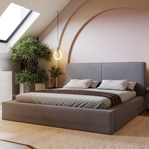 Čalouněná postel Belli 180x200 šedá stylová postel s úložným prostorem na lůžkoviny pohodlný podhlavník zaujme svým elegantním designem