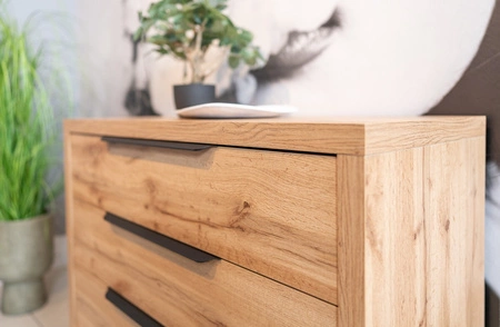 Ložnicová sestava nábytku Halle S dub wotan univerzální barvy ložnicová sestava nábytku se zajímavým designem v loftovém stylu