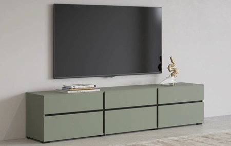 TV skříňka Cross 180 cm zelená moderní design ideální skříňka do obývacího pokoje a obýváku geometrický tvar