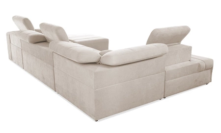 Rohová sedací souprava s funkcí spaní Cetara VI béžová pravá strana pohodlná a stylová rohová sedací souprava s posuvnými opěradly