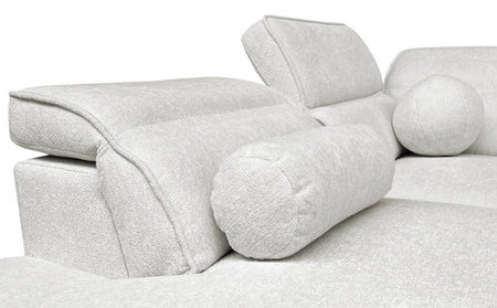 Rohová sedací souprava s funkcí spaní Viano VII světle hnědá levá módní a stylová rohová sedací souprava s nastavitelnými opěrkami hlavy dekorativní polštáře