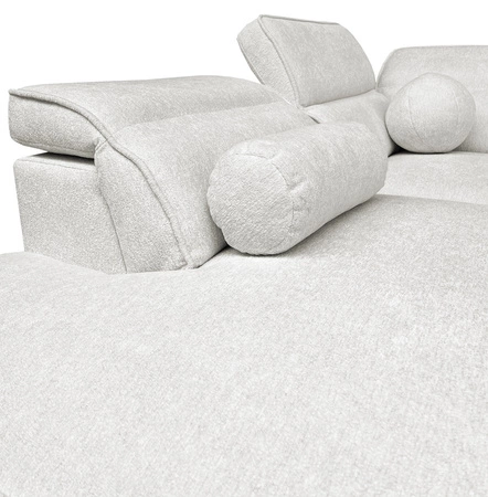 Rohová sedací souprava s funkcí spaní Viano VII šedý jasan levá trendy a stylová rohová sedací souprava s nastavitelnými opěrkami hlavy dekorativními polštáři