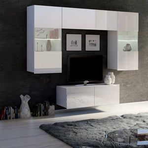 Apulia X bílý lesk Výjimečně stylová nástěnná skříňka s jednoduchými nábytkovými díly, která se hodí do každého interiéru