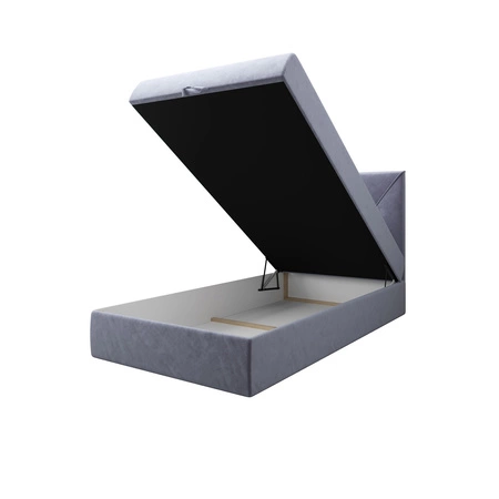 Modrá kontinentální postel Arvada 120x200 v moderním skandinávském stylu s čalouněným čelem postel s úložným boxem