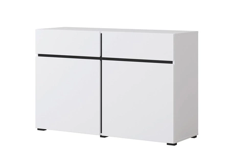 Komoda Cross 119 cm bílá moderní design ideální komoda do obývacího pokoje ložnice nebo kanceláře jednoduchý tvar