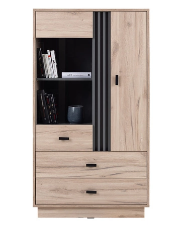 Nástěnná skříňka Estan dub světlý / antracit inovativní nábytek do obývacího pokoje a obývacího pokoje v moderním stylu