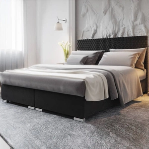 Černá kontinentální postel Fargo 180x200 v moderním skandinávském stylu s výrazným čelem
