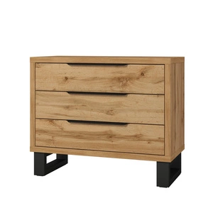 Komoda Halle S 99 cm dub wotan funkční ideální komoda do ložnice v loftovém stylu stylové úchyty na hraně