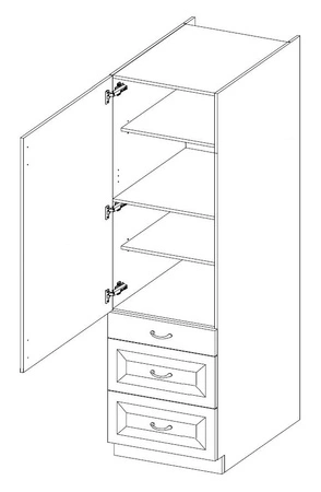 Sada kuchyňského nábytku Scandi 240 cm skříně vypadají skvěle v klasických i moderních skandinávských interiérech