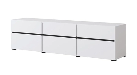 TV skříňka Cross 180 cm bílá moderní design ideální skříňka do obývacího pokoje a obýváku geometrický tvar