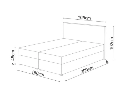 Kontinentální postel Flint 160x200 béžová v moderním skandinávském stylu s prošívaným čelem
