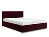 Čalouněná postel Mona 180x200 bordó s úložným boxem v moderním skandinávském stylu s prošívaným podhlavníkem s krystaly