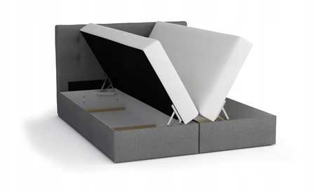 Černá kontinentální postel Luton 140x200 v moderním skandinávském stylu s výrazným čelem