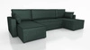 Rohová sedačka s funkcí spaní Rebenes U zelená univerzální rohová sedačka trojrozměrná látka s výraznými pruhy nádoba na lůžkoviny