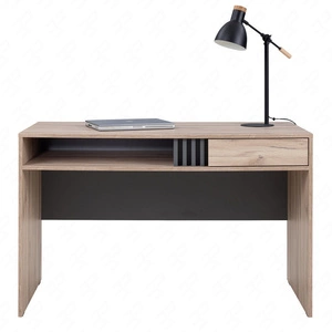 Psací stůl se zásuvkou Estan 120 cm dub estan světlý / antracitový moderní design nábytku Hrany psacího stolu zakončené speciální dýhou