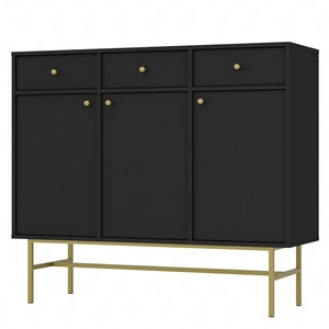 Komoda Kioto III 125 cm černá grafitová minimalistická forma ideální komoda do ložnice nebo obývacího pokoje stabilní rám