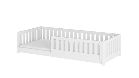 Dřevěná postel Felipo 80x170 cm bílá borovice dětská postel nízká a stabilní konstrukce zajišťuje bezpečnost