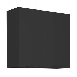 Kuchyňská nástěnná skříňka Black 80 G-72 2F kovové hrany úchytek odolné proti vlhkosti a poškození skříňky