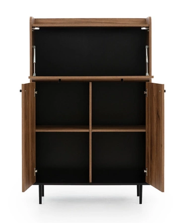 Komoda Apallo 90 cm brandy dub castello originální design vysoké horní ráfky baru na kovových nohách