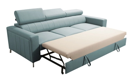 Pohovka s funkcí spaní Savona arctic blue / white pohodlná pohovka do obývacího pokoje poskytuje pohodlí při relaxaci nastavitelné opěrky hlavy