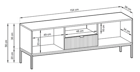 Nábytková sestava Lovro šedá moderní designová nástěnná skříňka do obývacího pokoje nebo zasedací místnosti obohacená o zlaté kovové doplňky