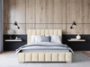 Čalouněná postel Insam 160x200 béžová stylová postel s úložným prostorem na lůžkoviny pohodlný podhlavník zaujme svým elegantním designem