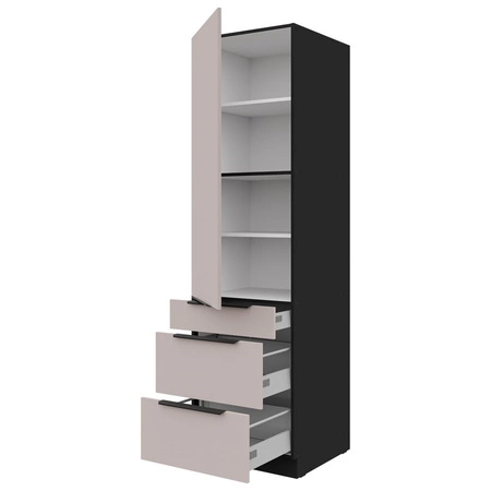 Tarraco 60 DKS-210 3S 1F kuchyňská skříňka se zásuvkami kovové hrany úchytky skříňka odolná proti vlhkosti a poškození