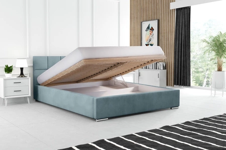 Čalouněná postel Costa 180x200 béžová stylová postel s úložným prostorem na lůžkoviny pohodlný podhlavník zaujme svým elegantním designem