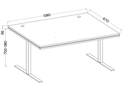 Výškově nastavitelný psací stůl Makana dub řemeslný univerzální a funkční kus nábytku s deskou 56 mm do kanceláře nebo pokoje pro mladé