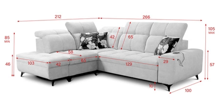 Rohová sedací souprava s funkcí spaní Buffalo VII tmavě béžová levá strana stylová rohová sedací souprava s lůžkovinami velurová tkanina