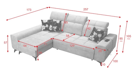 Rohová pohovka s funkcí spaní Buffalo béžová levá Funkční a stylová rohová pohovka s kontejnerem na lůžkoviny