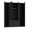 Šatní skříň Kastano IV 200 cm černá moderní designové dveře šatní skříně zdobené dubovými lamelami evoke kovové hrany úchytky