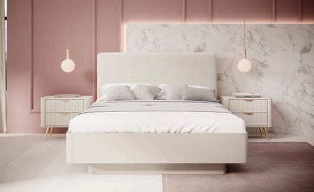 Postel Lante 160x200 cm s úložným prostorem na lůžkoviny béžová ideální postel do ložnice vysoký čalouněný podhlavník poskytuje pohodlí