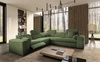 Rohová sedačka s funkcí spaní Viano III Lux zelená levá moderní rohová sedačka do obývacího pokoje s výsuvnou podnožkou kontejner na ložní prádlo