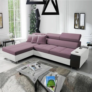 Rohová rozkládací pohovka Dafni heather / bílý samet levá strana pohodlí a funkčnost při každodenním odpočinku